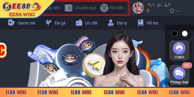 Nạp Rút Tiền EE88 1 Nạp rút  tiền EE88 dễ thao tác với hướng dẫn chi tiết, rõ ràng